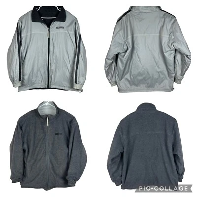 Chaqueta polar Southpole para hombre talla XL gris plata reversible bombardero con cremallera Foto 1 de 4