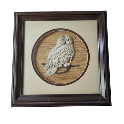 Arte de pared vintage de decoración hecha a mano con cuadro de búho de papel 3D Foto 1 de 4