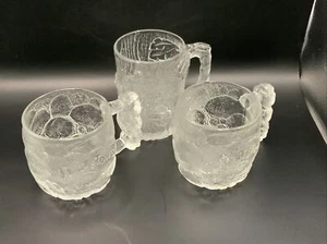 Juego de 3 tazas de vidrio McDonald's 1993 Picapiedra RocDonalds - Imagen 1 de 8