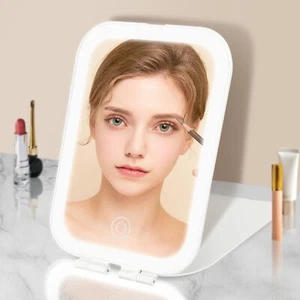 Travel Makeup Mirror with Light, Rechargeable Portable Mirror with Dimmable T... - Picture 1 of 7