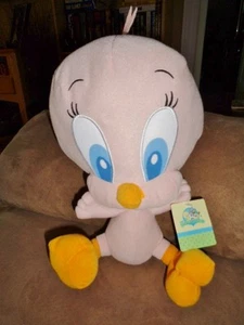 Looney Tunes Tweety Bird Pink Pastel 10" sitting baby 2011 plush stuffed Nanco  - Picture 1 of 8