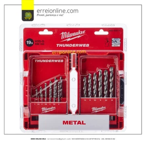 Milwaukee set 19 Punte HSS-G DIN 338 Thunderweb per Metallo Trapano 1-10 mm - Foto 1 di 4