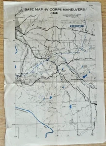 Rare 1942 WW II US Army Fort Benning Base Map IV Corps Maneuvers Restricted - Picture 1 of 1