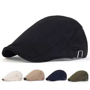 Men Light Board Solid Color Berets Newsboy Caps Hip Hop British Painters Hats. - Picture 1 of 29