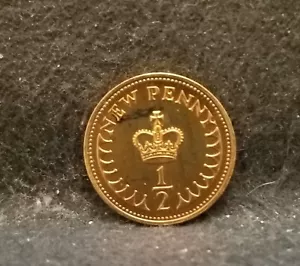 1976 Great Britain 1/2 new penny, Elizabeth II, RB proof, KM-914 - Picture 1 of 6