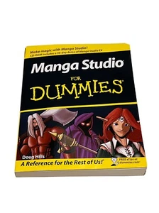Manga Studio for Dummies by Doug Hills (2008, Trade Paperback) Includes Disc! - Picture 1 of 2
