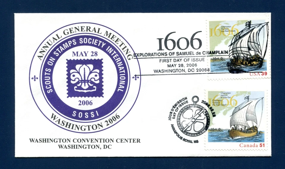 Sc. 4074 Champlain Joint Issue FDC - SOSSI / Scouts - Image 1 of 1
