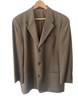 Blazer Emporio Armani Hombres 100% Lana Lana Lana Taupe Talla 52 Italiano Foto 1 de 4