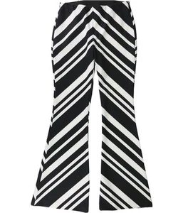 bar III Womens Chevron Casual Wide Leg Pants, black, L - Picture 1 of 1