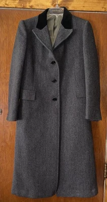 Abrigo De Colección Brooks Brothers Mujer Gris Espiga Lana Terciopelo 10 Hecho en Unión Foto 1 de 4