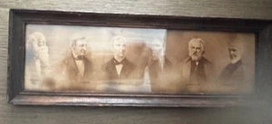 6 poetas famosos enmarcados Bryant Emerson Holmes Longfellow Whittier Lowell - Imagen 1 de 19