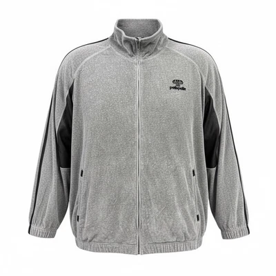 Chaqueta Pelle Pelle Terciopelo Cremallera Completa Gris Negro Borde Talla 6XL Nueva con Etiquetas Foto 1 de 4