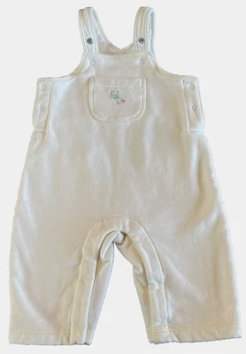 VTG 2005 BABY GAP Embroidered Whale Fish Sweatshirt Fleece Overalls 3-6M Ivory - Image 1 of 4