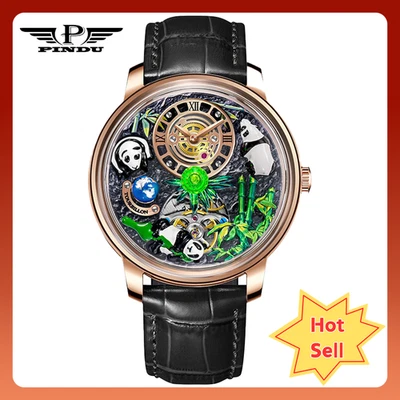 2024 PINDU Ocio Viaje Uso Diario 3ATM Impermeable Mecánico Relojes Hombre Foto 1 de 4