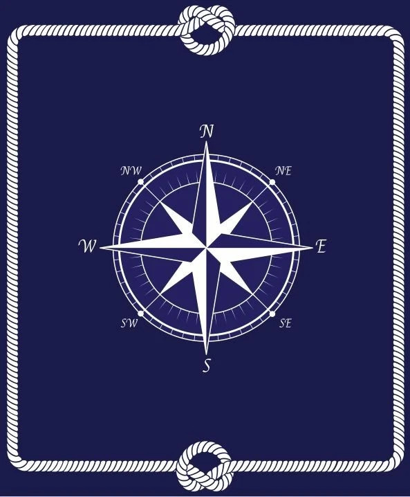 Nautical Compass Star Blue High Quality Mink Faux Fur Throw Blanket Super Soft - Image 1 of 4