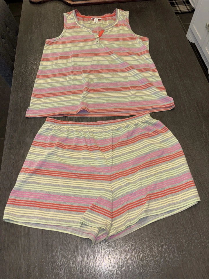 Juego corto CHARTER CLUB íntimo de 2 piezas para mujer gris medio con rayas Foto 1 de 4