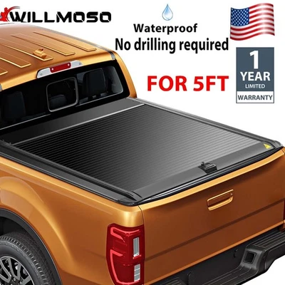 5FT Retractable Truck Bed Tonneau Cover Waterproof Fit For 2019-2025 Ford Ranger - Image 1 of 4