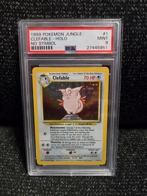 PSA 9 Mint Pokemon 1999 Unlimited Holo Clefable Jungle No Symbol Error #1 Rare! - Image 1 of 4