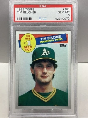 1985 TOPPS TIM BELCHER #281 RC PSA 10 GEM MT - Изображение 1 из 2