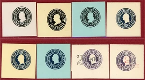 US 1915-1921, #U440/47?, 8 Mint, Mostly Different Cut Squares (See Scans to ID) - Picture 1 of 2