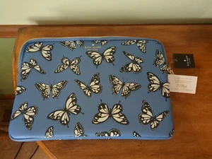 Housse pour ordinateur portable Kate Spade bleue avec thème papillon avec étiquette ~ Neuf - Photo 1/12