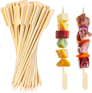 150 PCS Bamboo Skewers for Appetizers, 6 Inch Flat Toothpicks Food Appetizer Ske - Picture 1 of 12