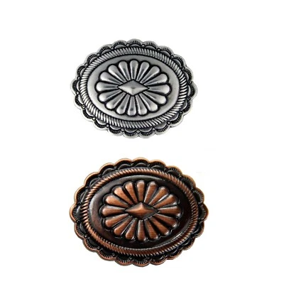 South Western Leather Craft Tack Antique Engraved Concho with 2 screws back - Image 1 of 2