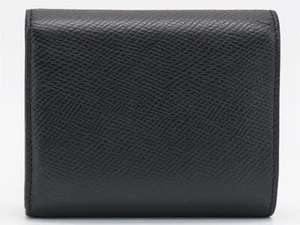 ● Celine kleine dreifach faltbare Geldbörse schwarz genarbtes Kalbsleder 10B573Bel.38No - Bild 1 von 10