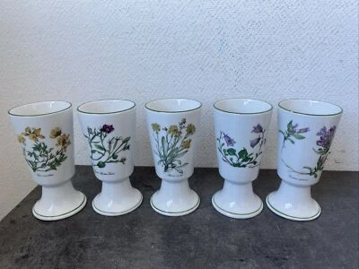 5 Anciens Mazagrans Céramique Decor Botanique Fleur Cuisine Café Deco Rétro  - Photo 1/4