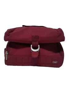 LUG Short Cosmetic Bag Wipeable Liner Cherry Red 6x10" - Foto 1 di 10
