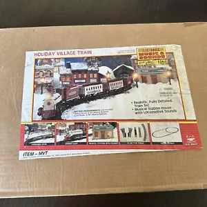 De Colección Brillante Navidad Vacaciones Pueblo Tren Set Sonidos Musicales Electrónicos - Imagen 1 de 7