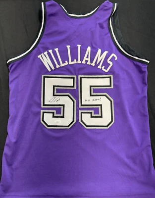 Camiseta firmada por Jason Williams chocolate blanco Kings Insc "¡Go Kings!" JSA Foto 1 de 4