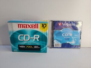 Maxell CDR 10pk 700MB 80 Min + Verbatim CDR 700MB 80 Min Brand New Sealed