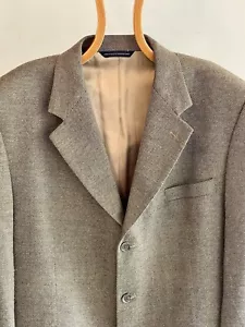 Brooks Brothers Sport Mantel 42 beige Fischgrät 100% Kammgarnwolle - Bild 1 von 11