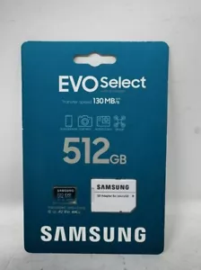 SAMSUNG EVO Select 512 GB Micro SD card Memory Card & Adapter - Brand New - Picture 1 of 1