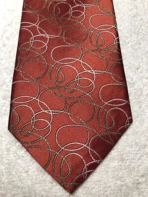 NICOLE MILLER CORBATA HOMBRE NARANJA CON VERDE BLANCO 3,5 X 60 Foto 1 de 4