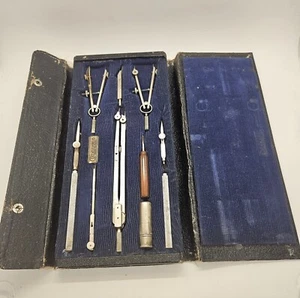 Juego de herramientas de dibujo e ingeniería vintage CHARVOS con estuche - Imagen 1 de 5