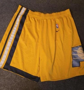 Indiana Pacers Vintage Shorts Mens XL NIKE REWIND 1972 Yellow Blue Retro Faded - Picture 1 of 17