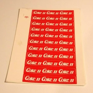 22 Coke II Soda Stickers Coca Cola USA Adv Sheet RARE - Picture 1 of 4