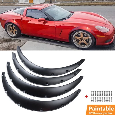 For Chevrolet Corvette C3 C4 C5 C6 4Pcs Fender Flares Wide Body Kit Wheel Arches Foto 1 de 4