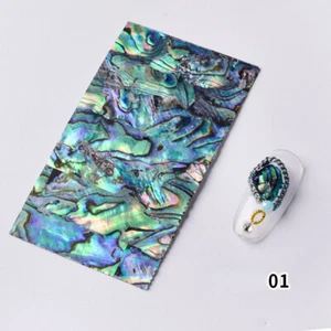 5PCS Self Adhesive Natural Abalone Conch Shell Sticker Nails Inlay Material - Picture 1 of 22