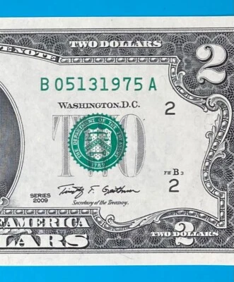 May 13, 1975 : B 05131975 A BIRTHDAY Note $2 Two Dollar Bill *UNC* - Image 1 of 3