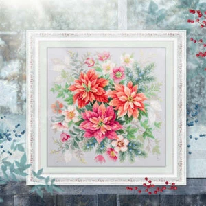 Magic Needle Counted Cross-Stitch Kit Flower Magic.Poinsettia 214-273 - Picture 1 of 11