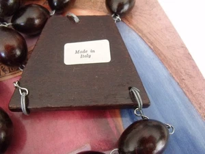 Vintage Large Dark Wood Wall ITALY Rosary - Picture 1 of 14