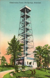Postcard Observation Tower Hot Springs AR PA96 - Picture 1 of 2