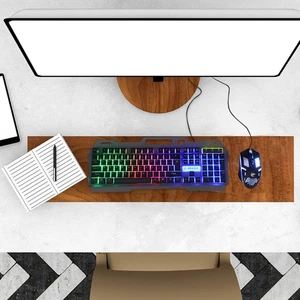 Colorful Backlight Computer Gaming Keyboard Mouse Set Floating Keycap - Zdjęcie 1 z 12