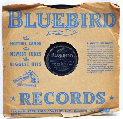 DICK TODD "When The Lights Go On Again / I'm Old" 78RPM  Bluebird  11577 - Image 1 of 4