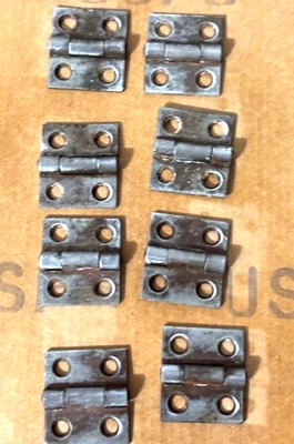 8 Original Hoosier/Sellers Type Cabinet Hinges, 3 Ceramic knobs, Screws, Vintage - Image 1 of 4