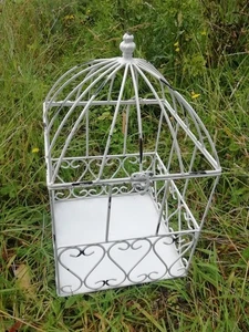 Käfig Vogelkäfig Deko weiß shabby Metall stabil Ludvig&Co 24x24x40 landhaus - Bild 1 von 8