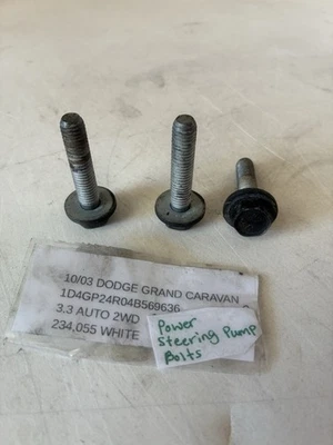 2001-2007 Dodge Grand Caravan 3.3  Power Steering Pump Mounting Bolts OEM  - Image 1 of 4